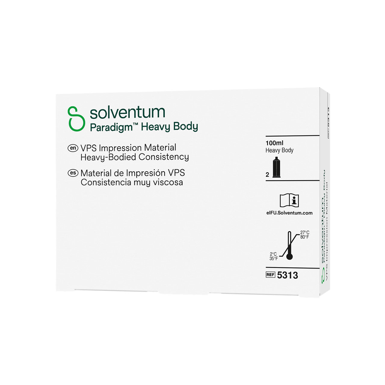 Solventum™ Paradigm™ VPS Impression Material, 5313, Heavy Body - Front, Right, In Packaging (1R1)