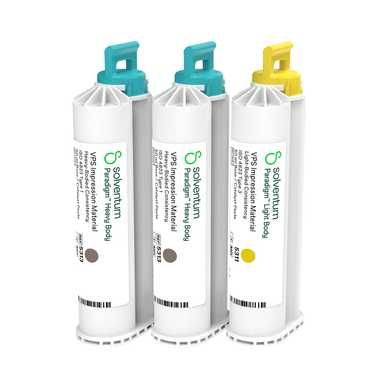 Solventum™ Paradigm™ VPS Impression Material, 5314S, Heavy and Light Body, Sample - Front, Center, Out of Packaging (1C0)