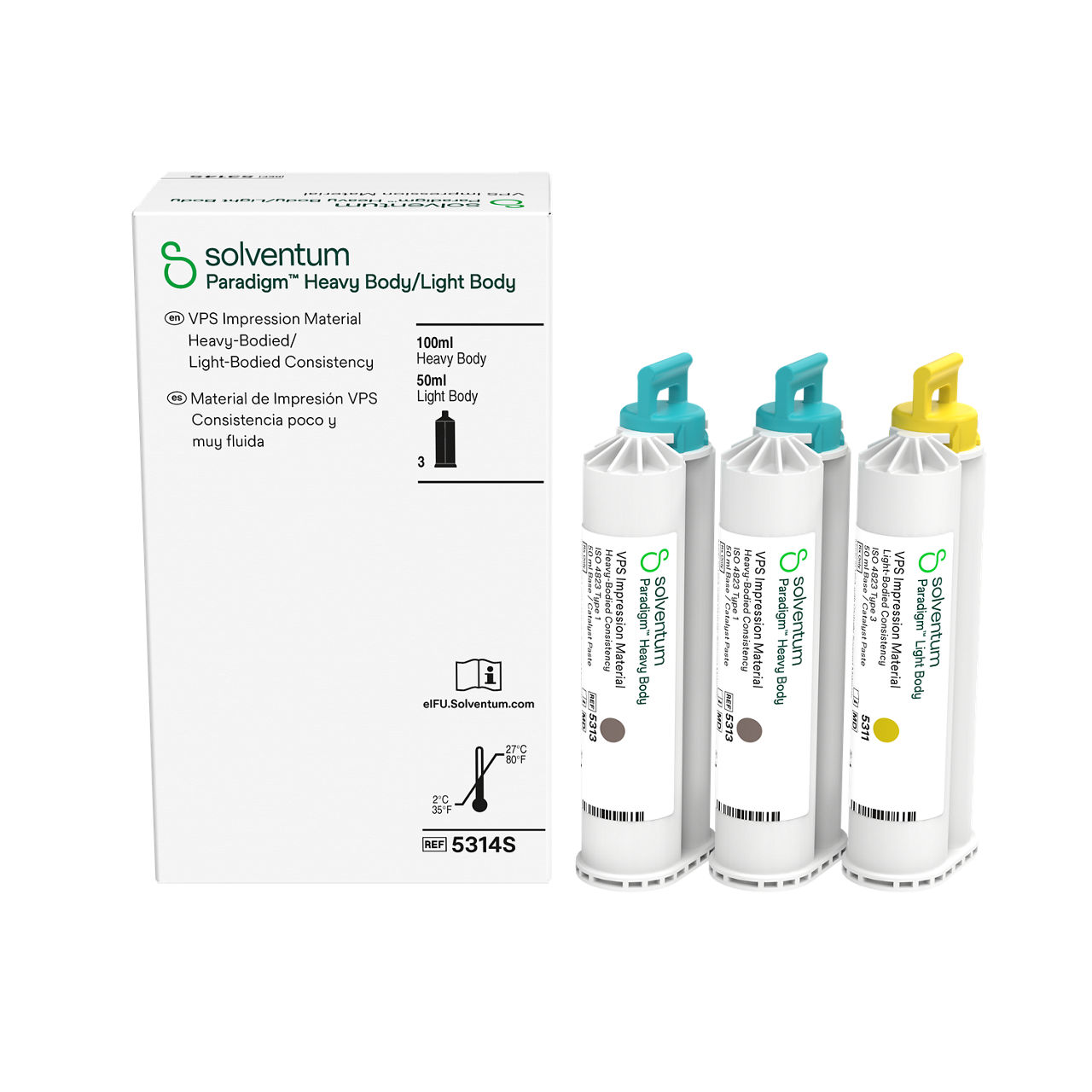 Solventum™ Paradigm™ Heavy Body VPS Impression Material, 5314S, 50 mL, 3/PAC