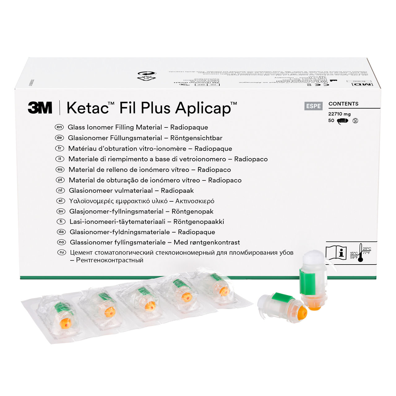 3M™ Ketac™ Fil Plus Aplicap™ 55050FR Matériau de restauration cimentverre ionomère, teinte A3.5