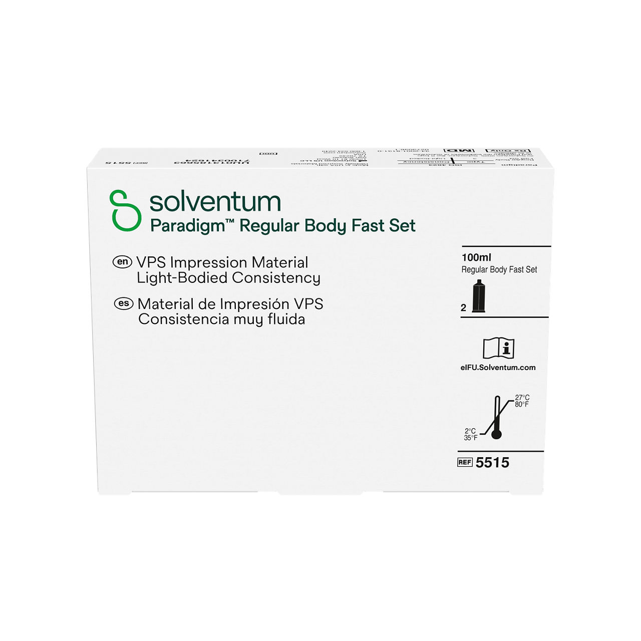 Solventum™ Paradigm™ Quick VPS Impression Material, 5515, Regular Body - Front, Center, In Packaging (1C1)