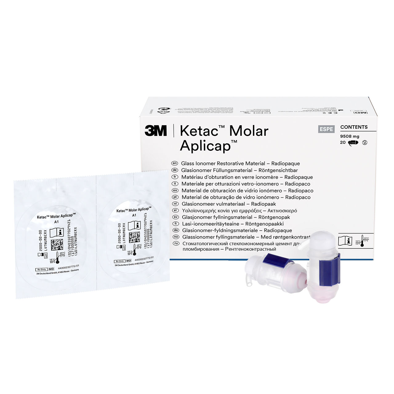 3M™ Ketac™ Molar Quick Aplicap™ Matériau de restauration verre ionomèreRefill teinte A1, 56432