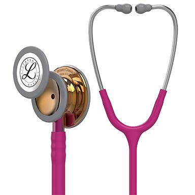 3M™ Littmann® Classic III™ Stéthoscope, 5647, édition limitée, piècethoracique en cuivre poli, tube framboise, 69 cm