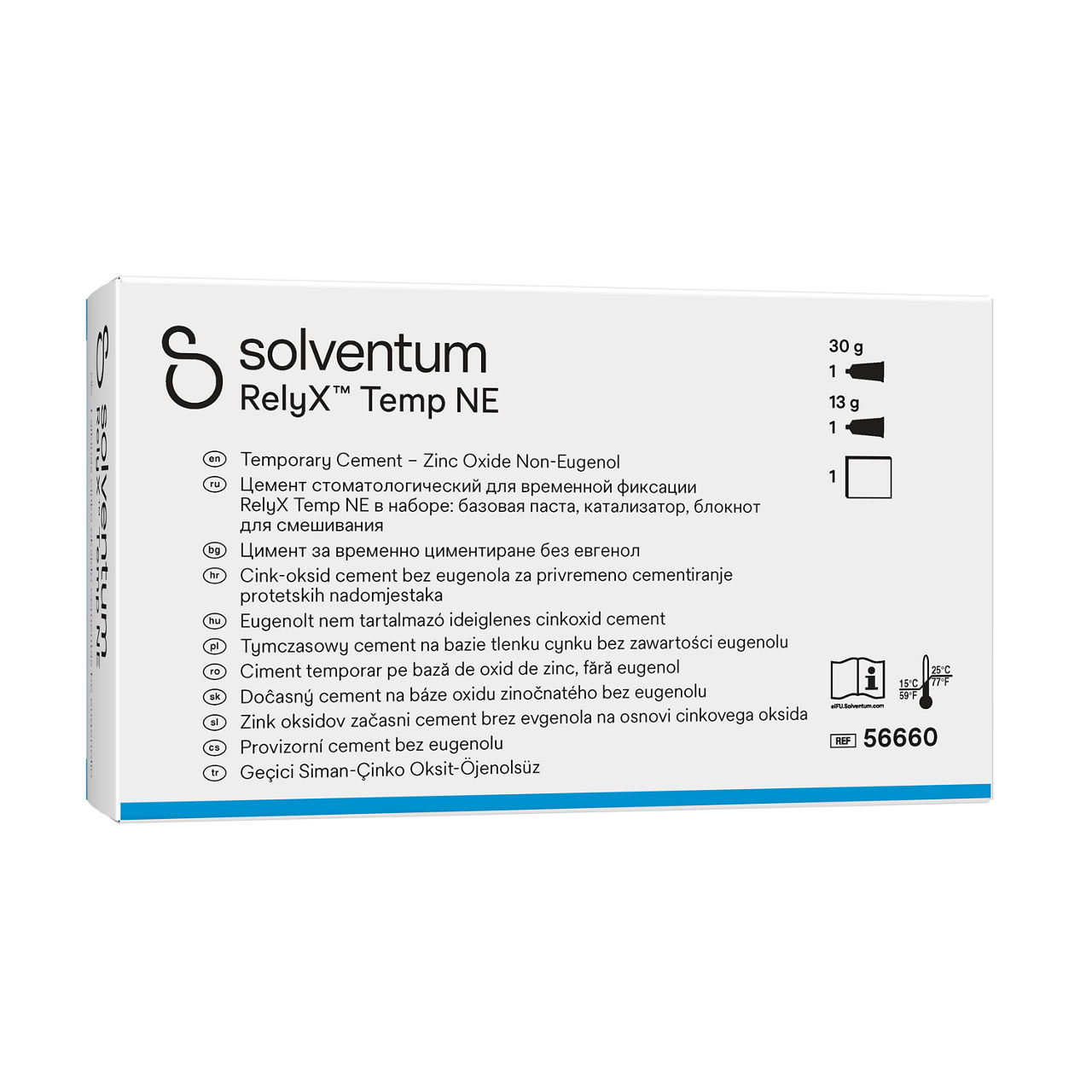 Solventum™ RelyX™ Temp NE Temporary Cement Zinc Oxide Non-Eugenol - Front, Left, In Packaging (1L1)