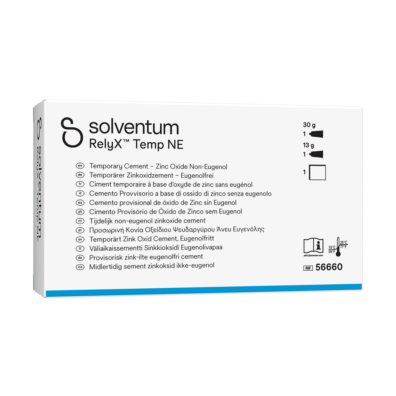 Solventum™ RelyX™ Temp NE Temporary Cement Zinc Oxide Non-Eugenol - Front, Left, In Packaging (1L1)