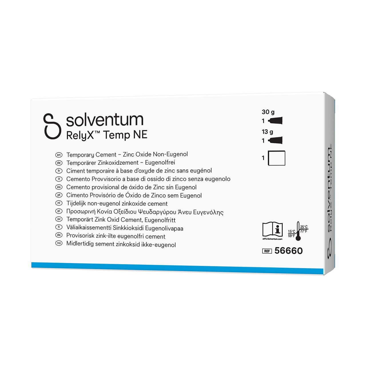Solventum™ RelyX™ Temp NE Temporary Cement Zinc Oxide Non-Eugenol - Front, Right, In Packaging (1R1)