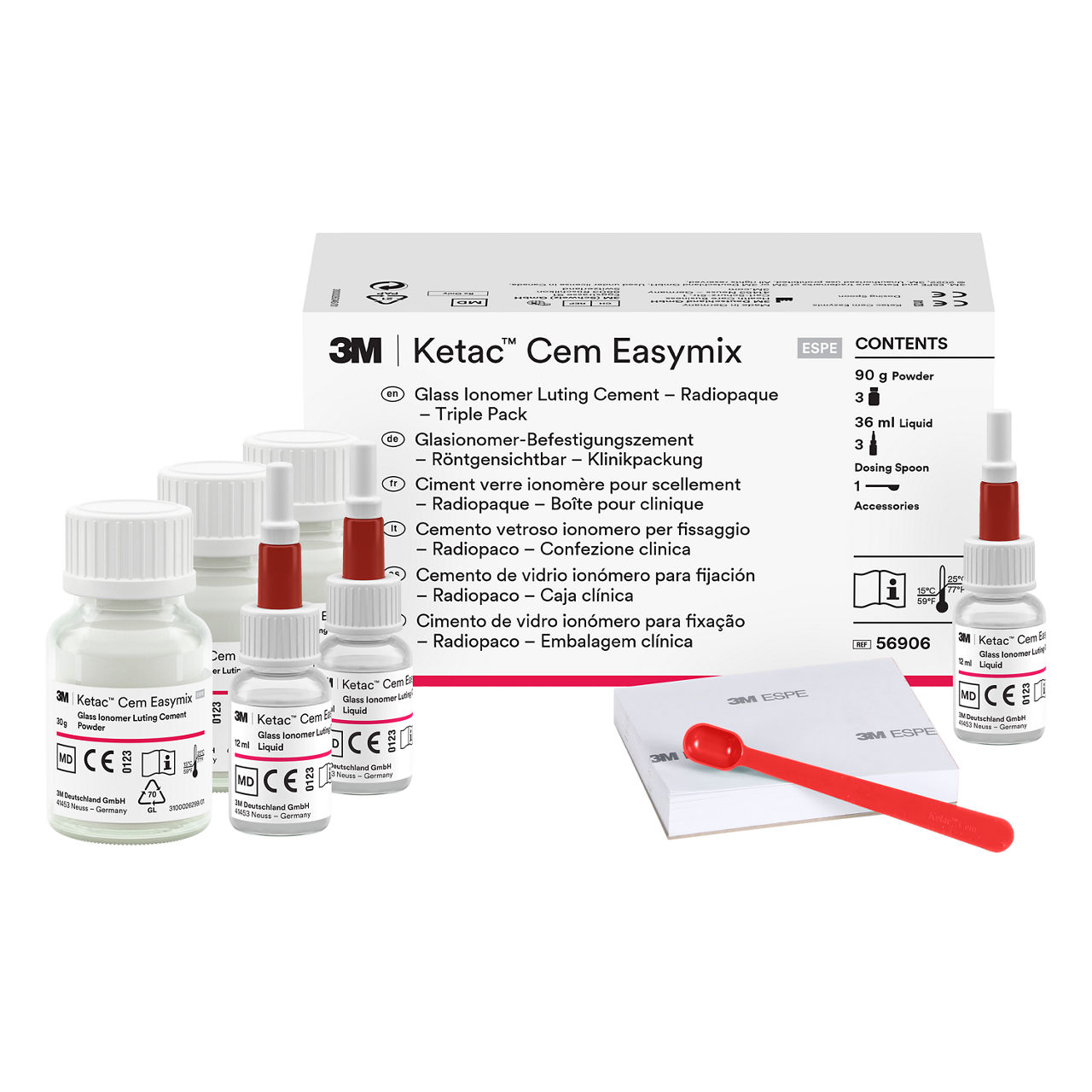 3M™ ESPE™ Ketac™ Cem Easymix Glass Ionomer Luting Cement Triple Pack,56906