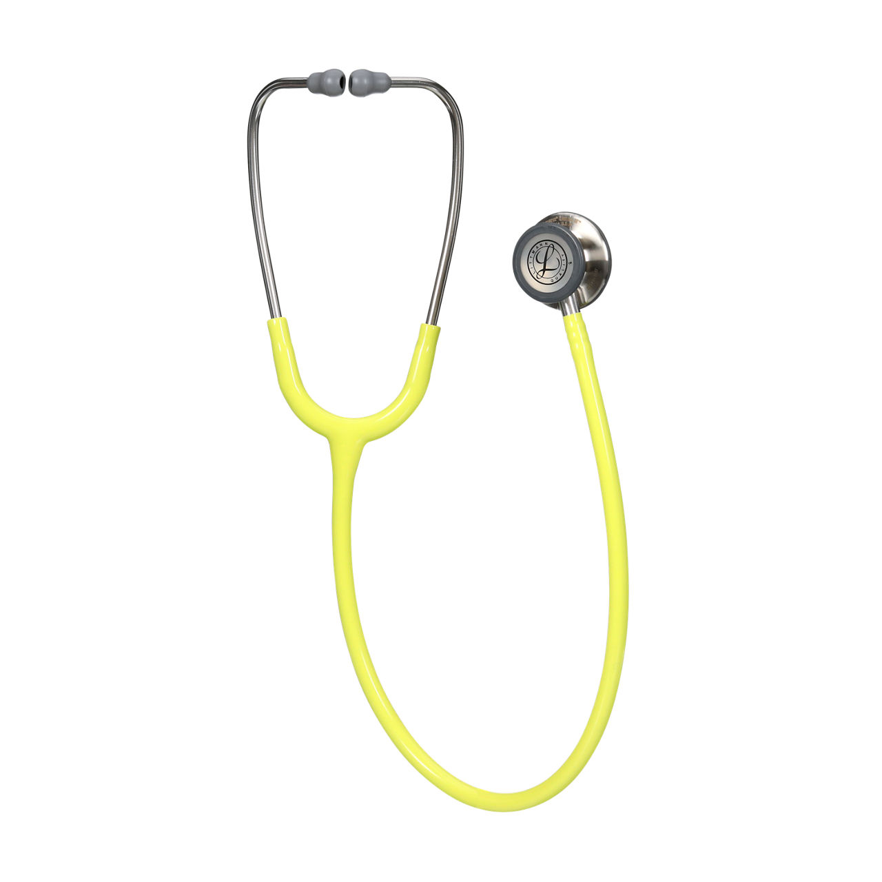 Littmann® Classic III™ Stethoscope, 5839, Standard-Finish Chestpiece, Lemon-Lime Tube, 27 in, 3/CS - Front, Center, Out of Packaging (1C0)