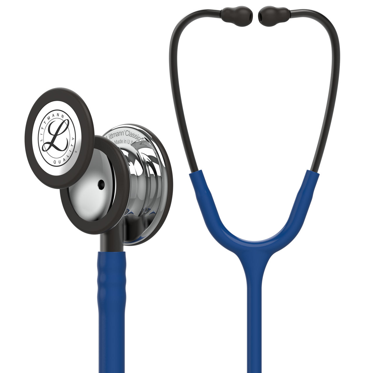 3M™ Littmann® Classic III™ Monitoring Stethoscope, 5863, Mirror - Finish Chestpiece, Navy Blue Tube, Smoke Stem