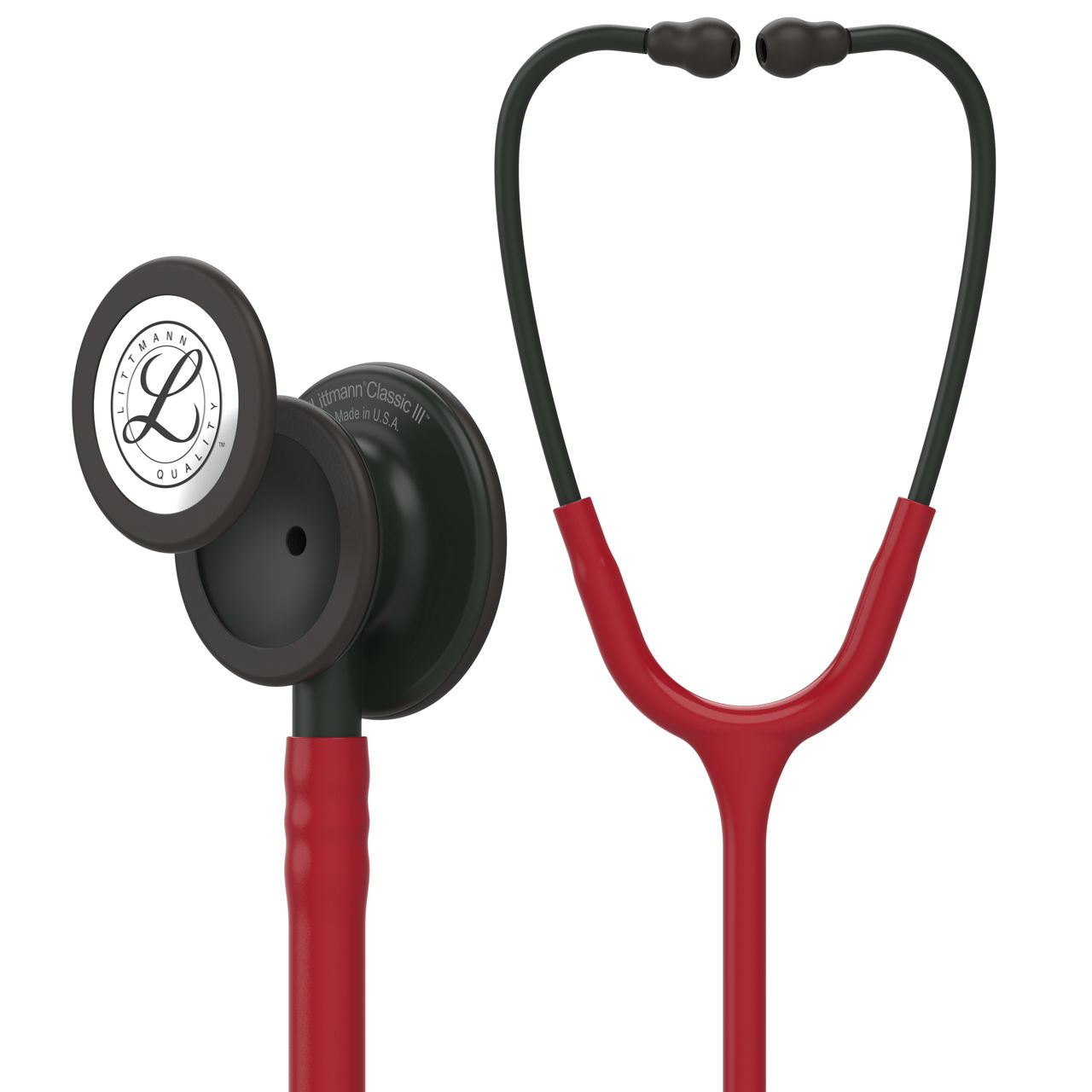 3M™ Littmann® Classic III™ Övervakningsstetoskop, bröststycke med svart finish, stam och headset, vinröd slang, 67,5 cm, 5868