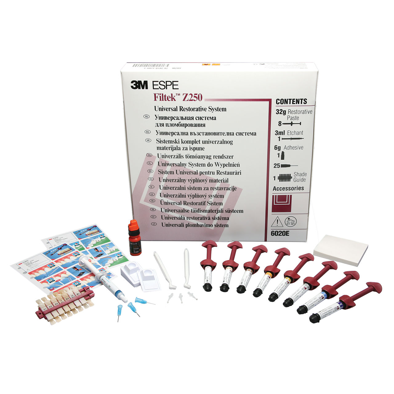 3M™ Filtek™ Z250, zestaw wprowadzający (8 x 4 g), 6020E