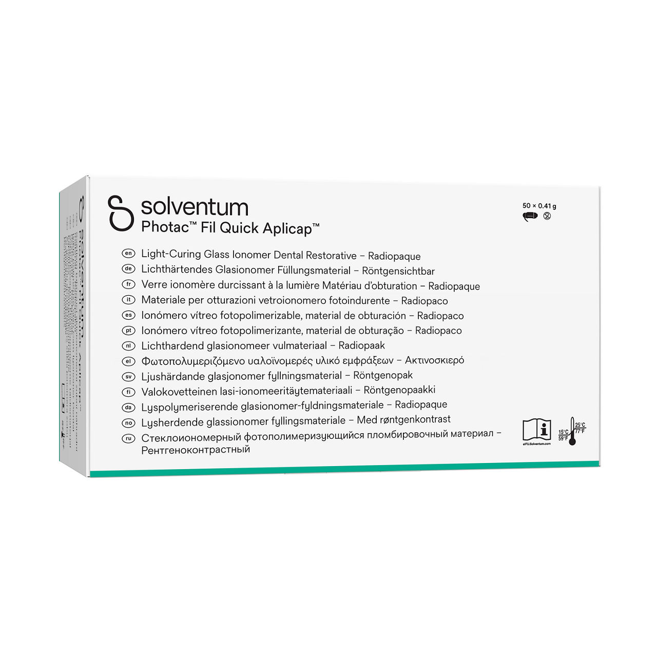 Solventum™ Photac™ Fil Quick Aplicap™ Light-Curing Glass Ionomer DentalRestorative, 61070, NP C4 - Front, Left, In Packaging (1L1)