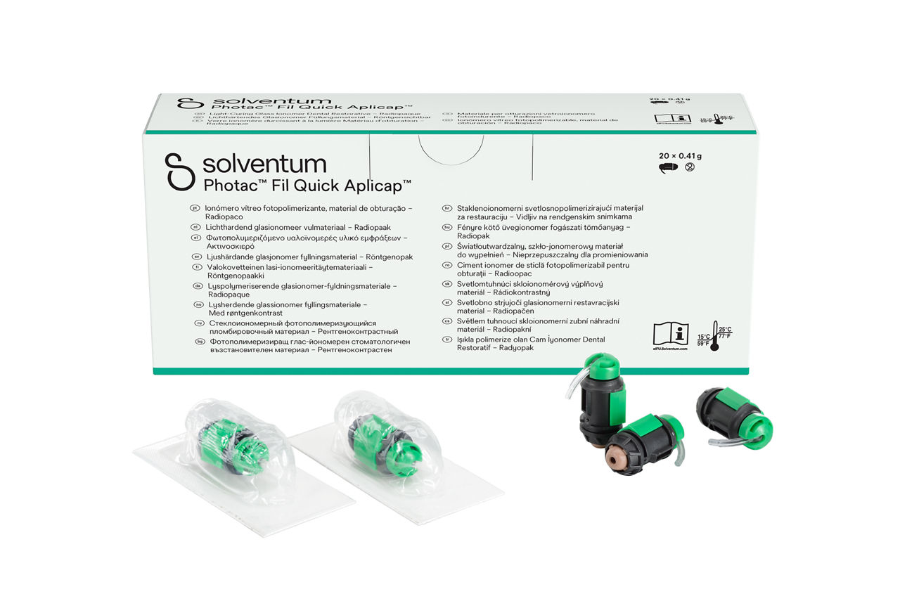 Solventum™ Photac™ Fil Quick Aplicap™ Lyspolymeriserende glasionomer-fyldningsmateriale, 61084, A3.5, capsule, 0.41 g, 20/PAC