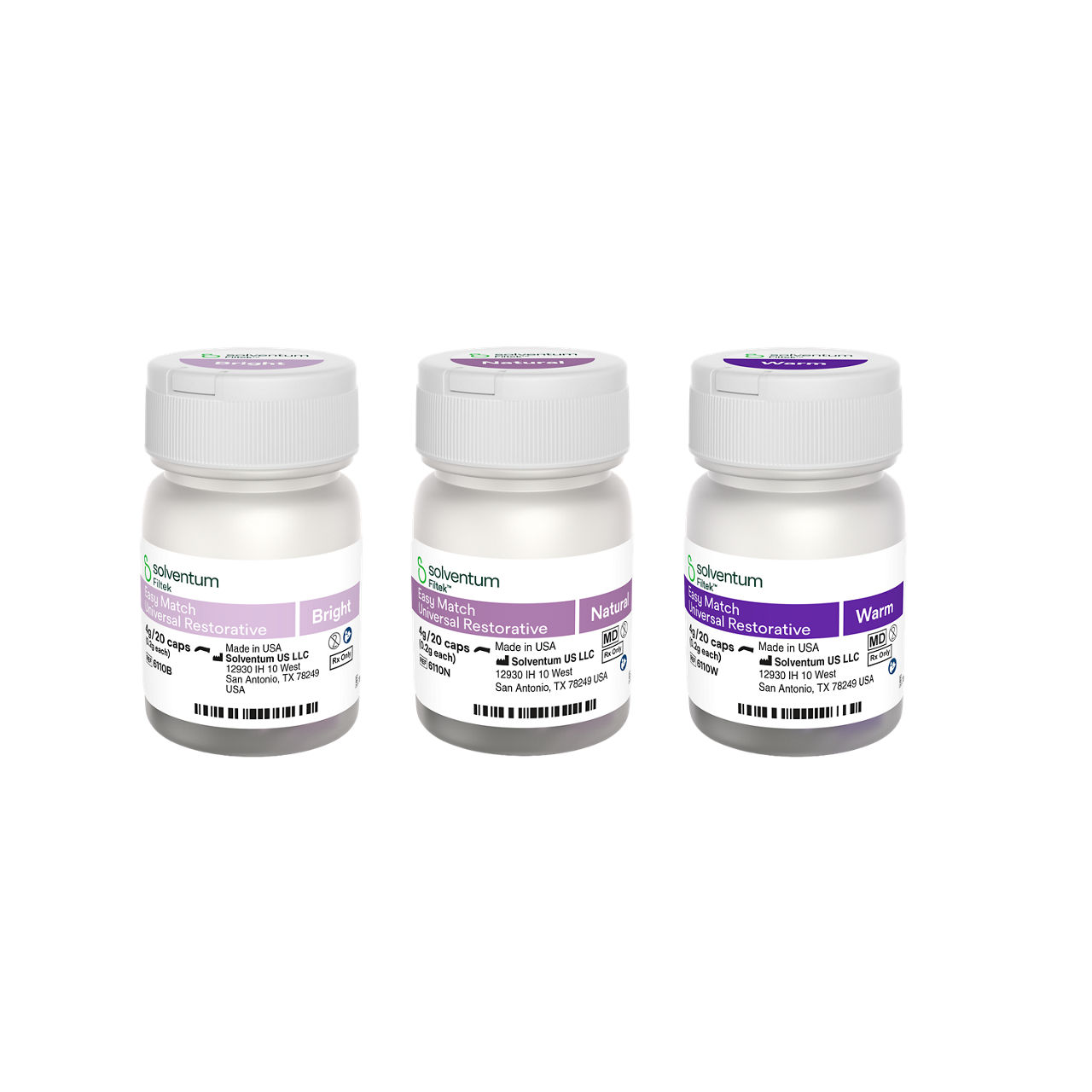 Solventum™ Filtek™ Easy Match Universal Restorative, 6110K, Intro Kit, 0.2 g, Capsule, 60/KT - Front, Center, Out of Packaging (1C0)