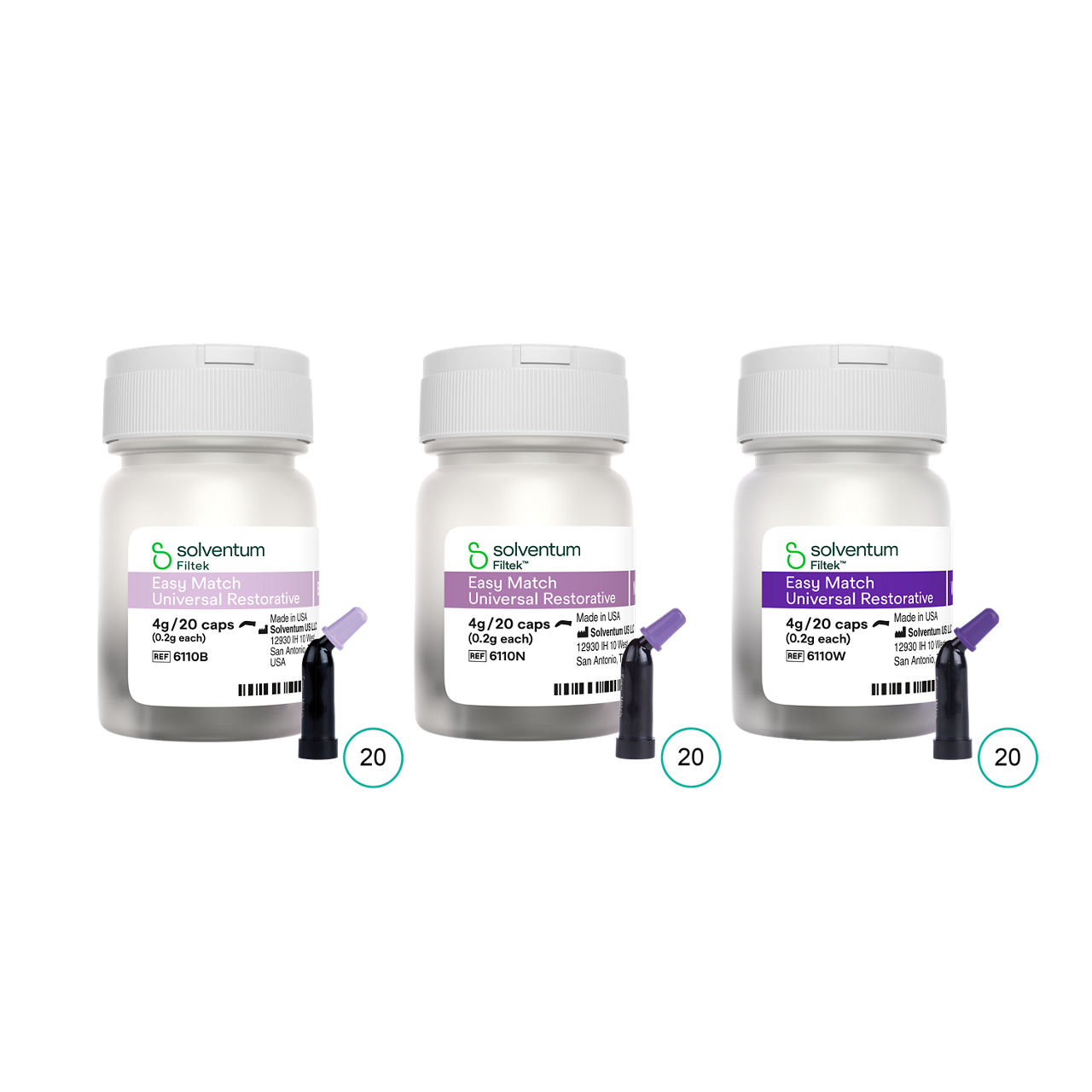 Solventum™ Filtek™ Easy Match Universal Restorative Introductory Kit, 6110K, All Shades, 0.2 g, Capsule, 60/KT