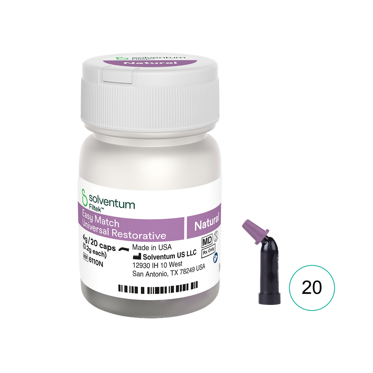 Solventum™ Filtek™ Easy Match Universal Restorative, 6110N, Natural, 0.2 g, Capsule, 20/BT, 1 BT/BAG