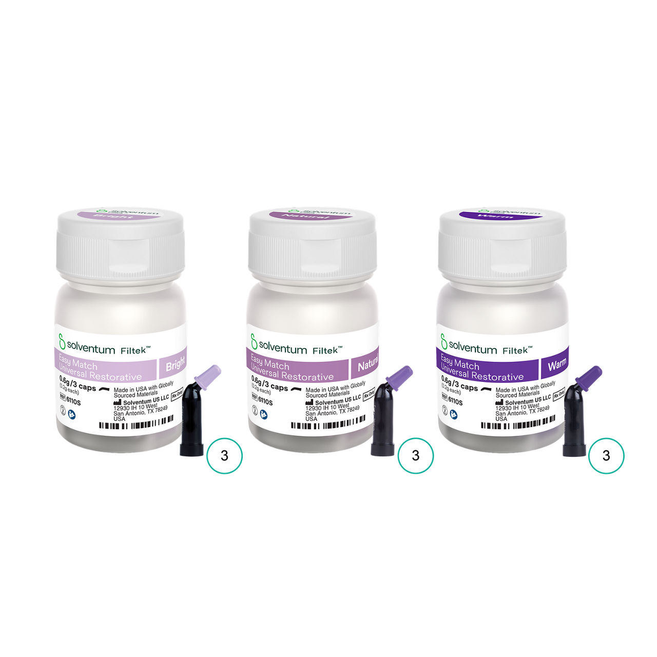 Solventum™ Filtek™ Easy Match Universal Restorative Sample Pack, 6110S, All Shades, 0.2 g, Capsule, 9/KT