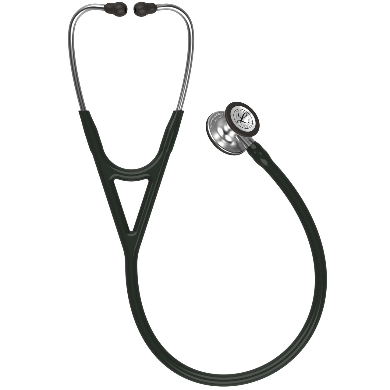 3M™ Littmann® Cardiology IV™ Stethoskop für die Diagnose, 6152, Bruststück in Standardausführung, schwarzer Schlauch, Schlauchanschluss und Ohrbügel aus Edelstahl, 69 cm
