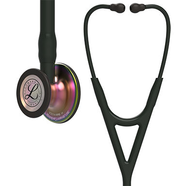 3M™ Littmann® Cardiology IV™ Stethoscope, 6165, Rainbow-Finish Chestpiece, Black Tube, Black Stem, 27 in, 3 Each/Case