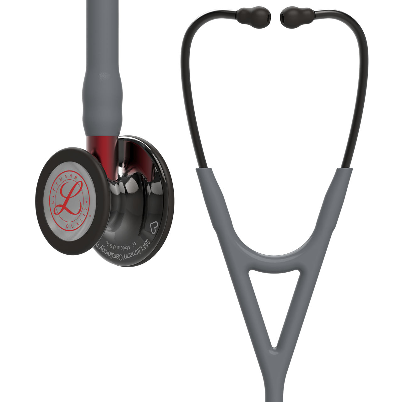 3M™ Littmann® Cardiology IV™ Stethoskop für die Diagnose, 6183, Limited Edition, Hochglanz-Smoke-Bruststück, grauer Schlauch, 69 cm