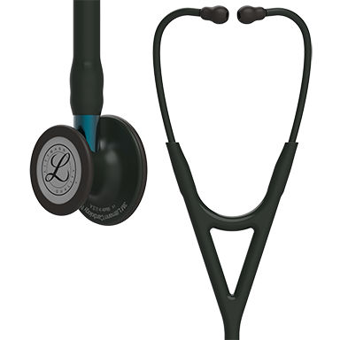 3M™ Littmann® Cardiology IV™ Stethoscope, 6201, Black Finish Chestpiece, Black Tube, Blue Stem, 27 in, 3 Each/Case