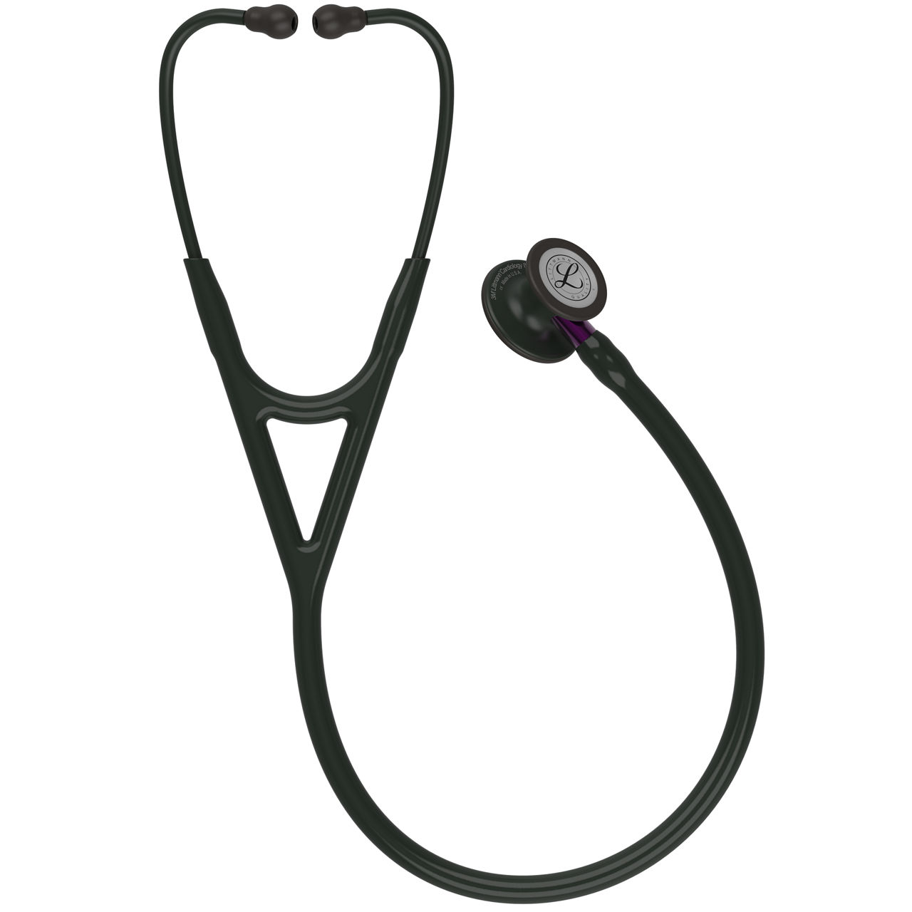 3M™ Littmann® Cardiology IV™ Stethoscope, 6203, Black-Finish Chestpiece,Black Tube, Violet Stem, 27 in, 3 Each/Case
