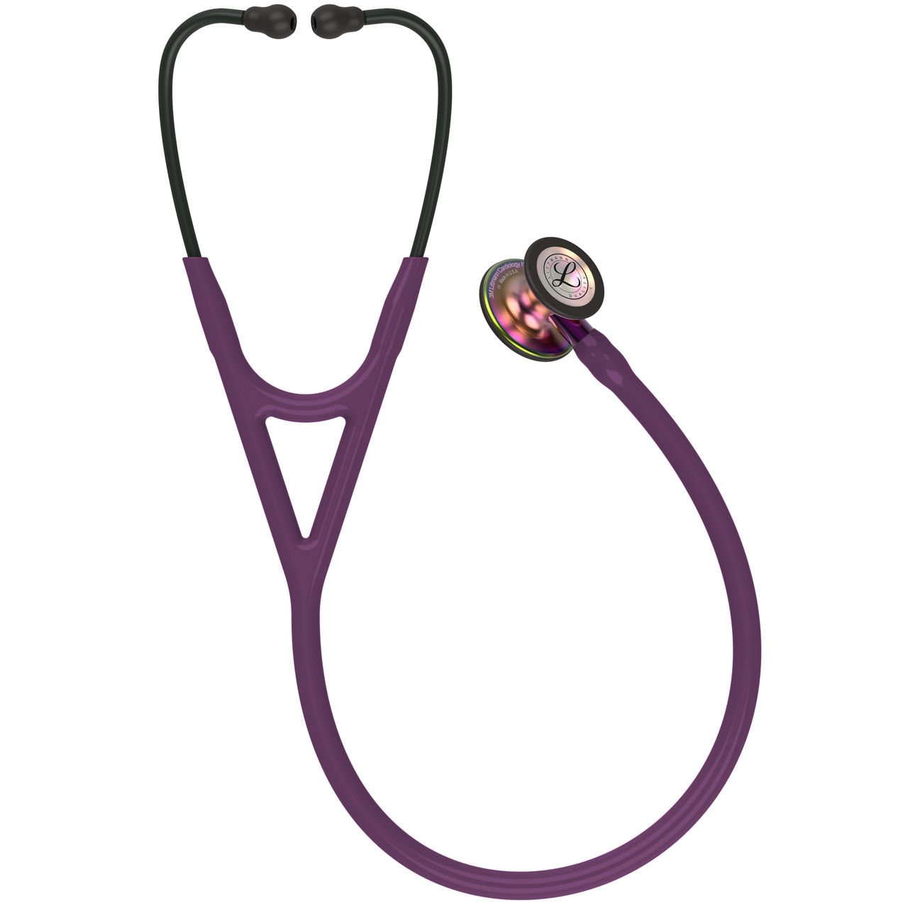 3M™ Littmann® Cardiology IV™ Stethoscope, 6205, Rainbow-FinishChestpiece, Plum Tube, Violet Stem, 27 in, 3 Each/Case