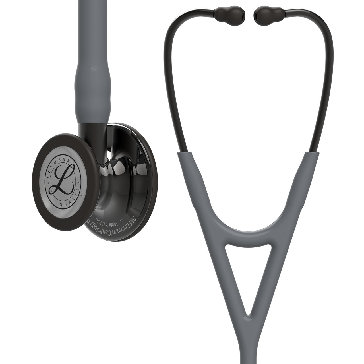 Fonendo p/Dx 3M™ Littmann® Cardiology IV™, campana gris humo, tubo gris y vástago y auricular gris humo, 68,5 cm, 6238