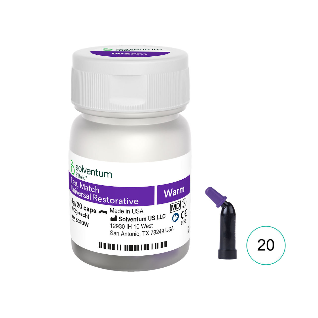 Solventum™ Filtek™ Easy Match Evrensel Restoratif, 6310W, Warm, 0.2 g, Kapsül, 20/BT