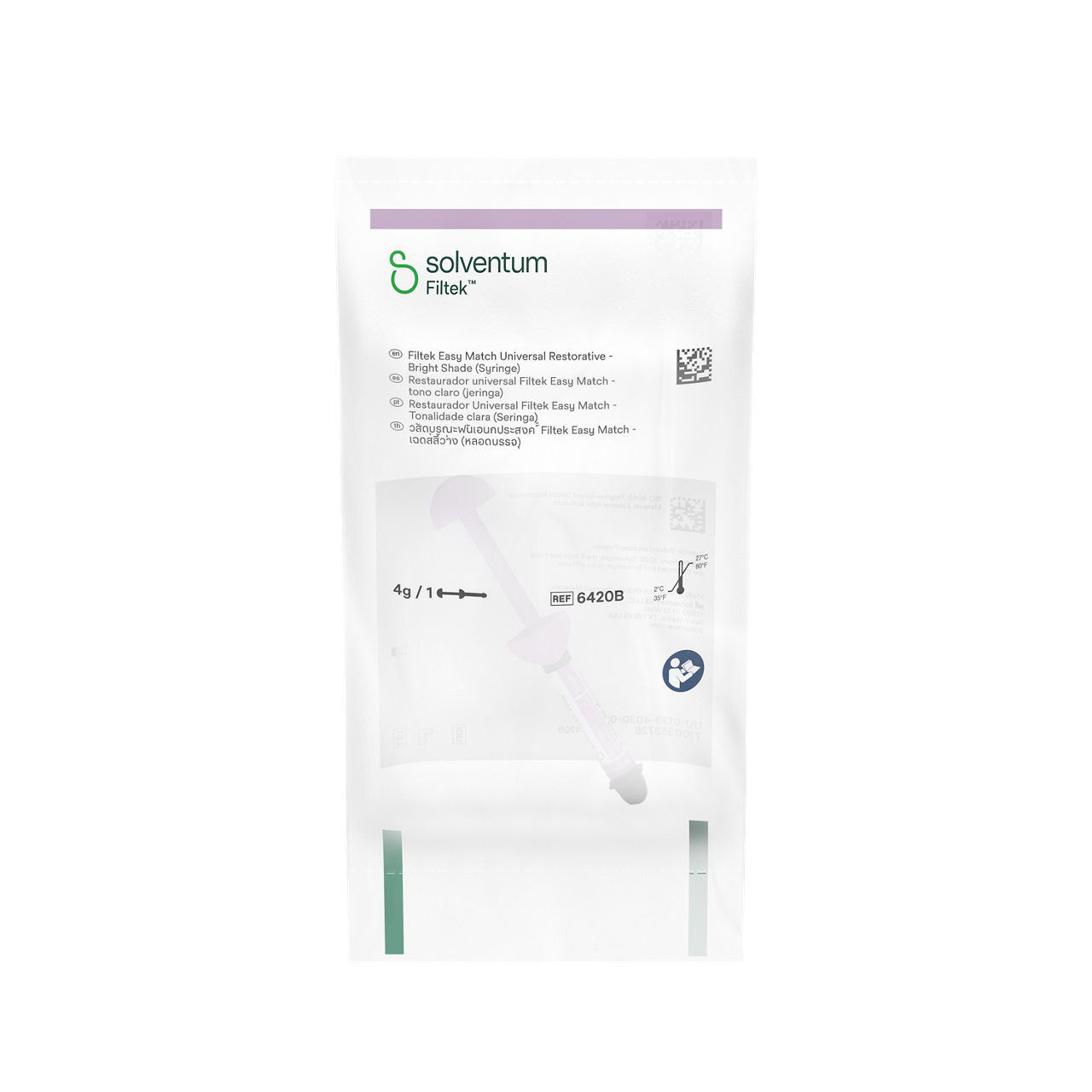 Solventum™ Filtek™ Easy Match Universal Restorative, 6420B, Bright, 4 g, Syringe, 1/BAG - Front, Center, In Packaging (1C1)