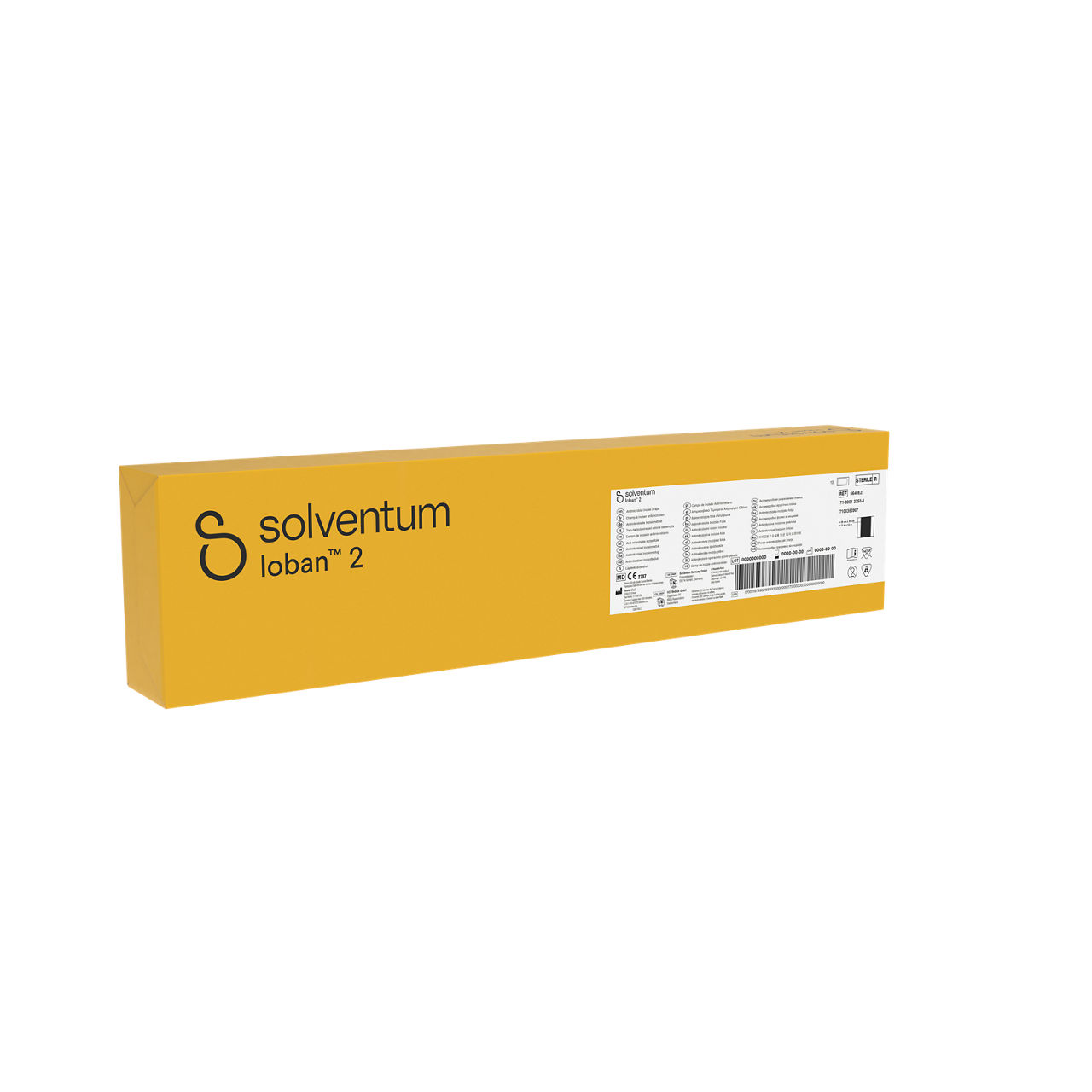 Solventum™ Ioban™ 2 Antimicrobial Incise Drape, 6640EZ, 13.78 in x 13.78 in (35 cm x 35 cm), 10/CAR, 4 CAR/CS - Front, Left, In Packaging (1L1)