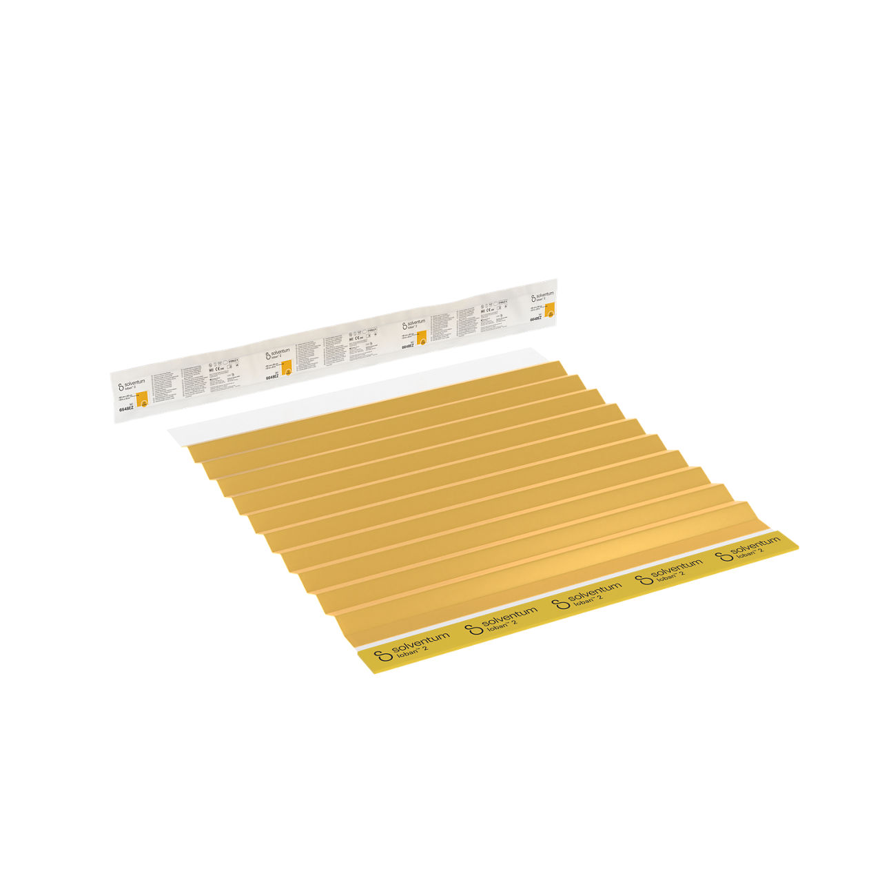 Solventum™ Ioban™ 2 Antimicrobial Incise Drape, 6648EZSB, 23 in x 23 in (60 cm x 60 cm), 75/CS - Front, Left, In and Out of Packaging (1L10)