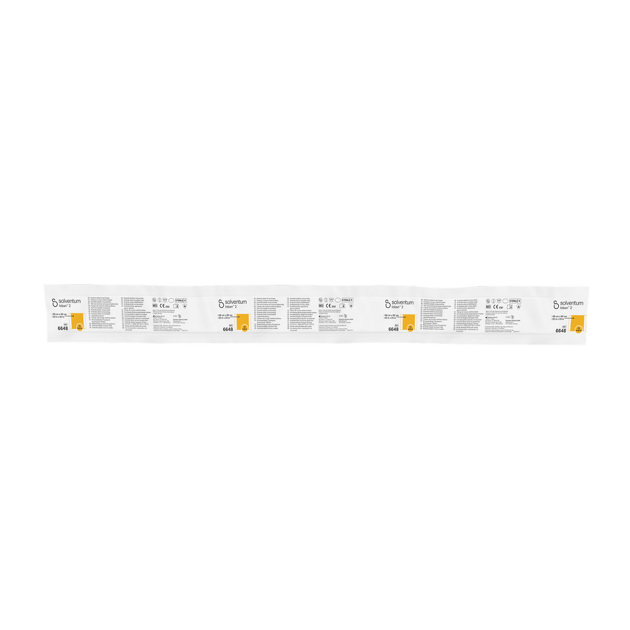 Solventum™ Ioban™ 2 Antimicrobial Incise Drape, 6648, Sterile, 10/CAR, 4 CAR/CS - Front, Center, Out of Packaging (1C0)