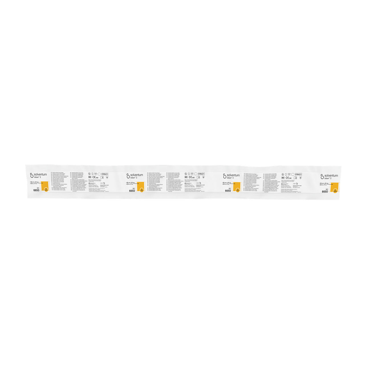 Solventum™ Ioban™ 2 Antimicrobial Incise Drape, 6650, Sterile, 10/CAR, 4 CAR/CS - Front, Center, Out of Packaging (1C0)