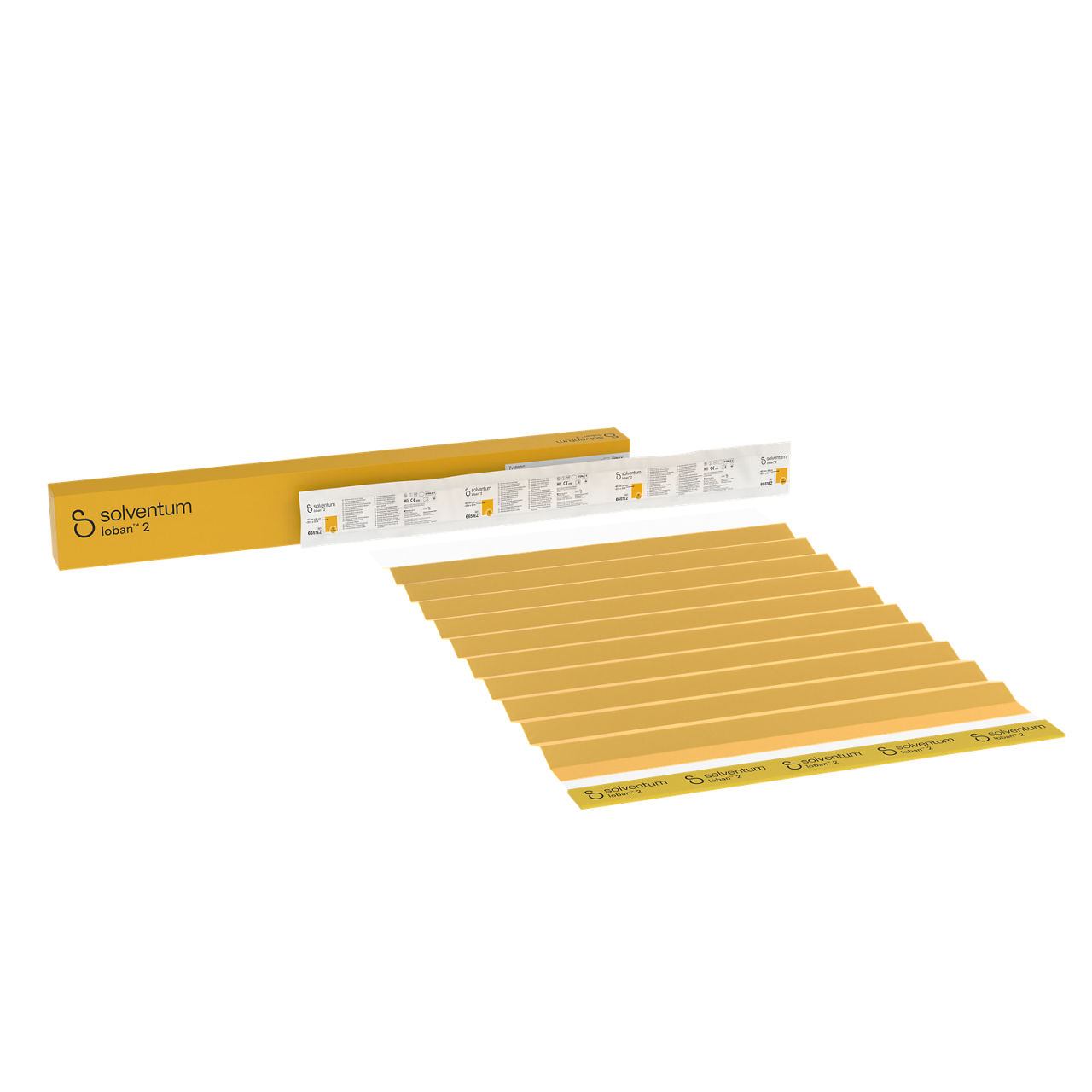 Solventum™ Ioban™ 2 Antimicrobial Incise Drape, 6651EZ, 23.622 in x 33.465 in (60 cm x 85 cm), 10/CAR, 4 CAR/CS - Front, Left, In and Out of Packaging (1L10)