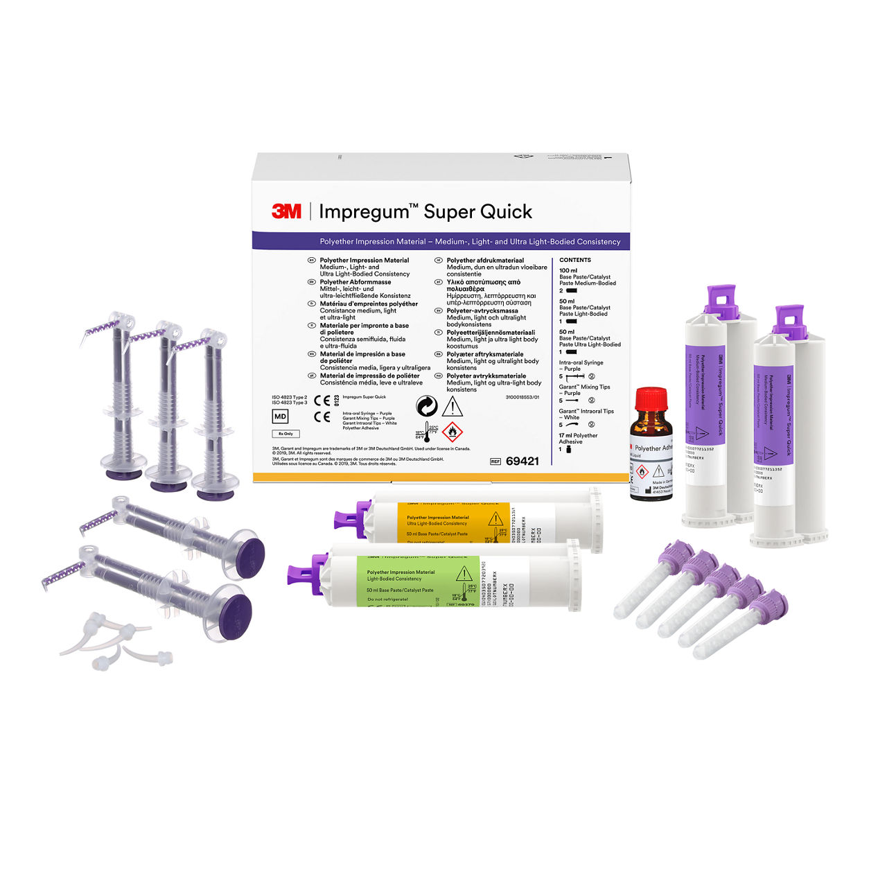 Trousse de lancement pour matériau pour prise d’empreintes à prise superrapide Impregum™ 3M™, moyenne/légère/ultralégère, 69421