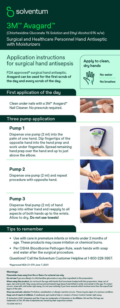 Avagard™ Hand Prep Application Instructions