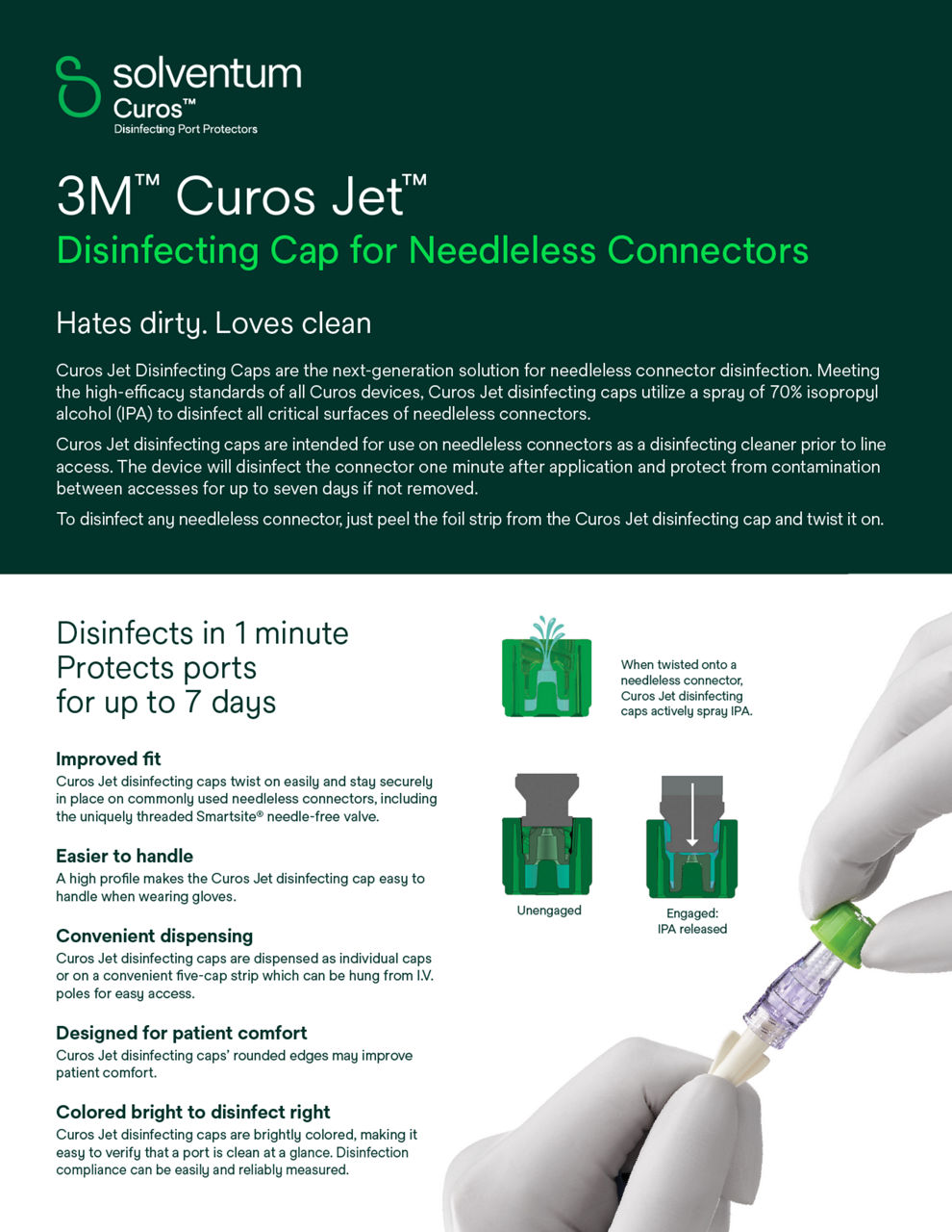 Curos Jet™ Disinfecting Cap - Protection Sell Sheet