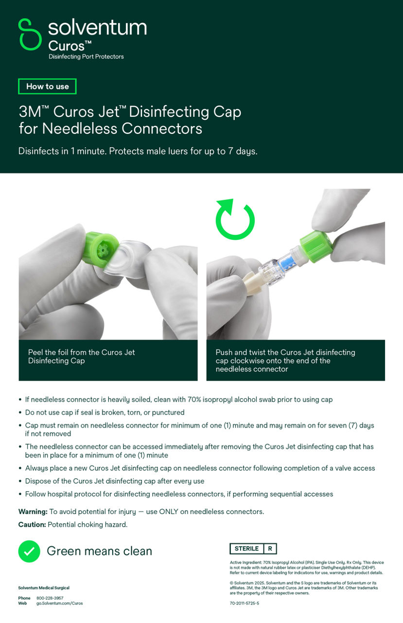 Curos Jet™ for Needleless Connectors, How to Use Poster