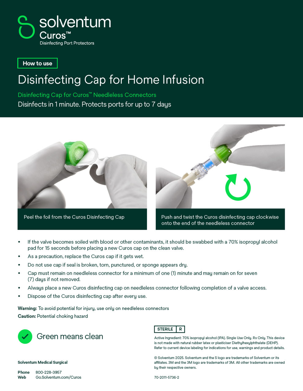 Curos™ Disinfecting Cap Usage Instructions