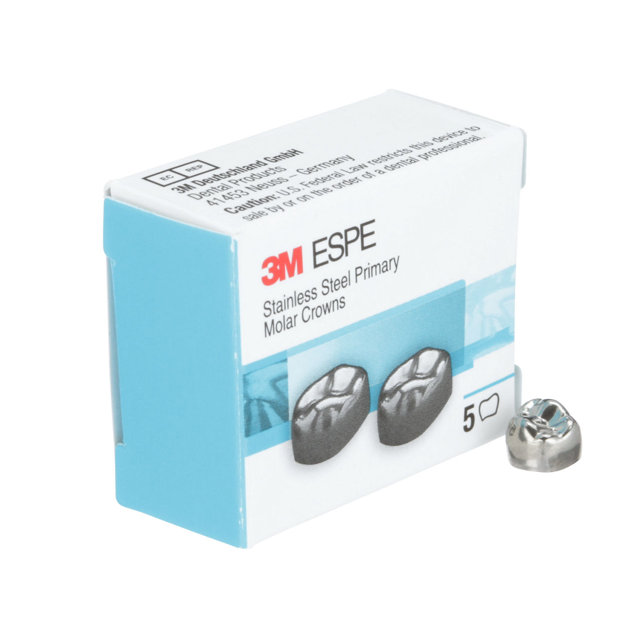 3M ESPE Stainless Steel First Primary Molar Replacement Crown, D-UR-2, upper right