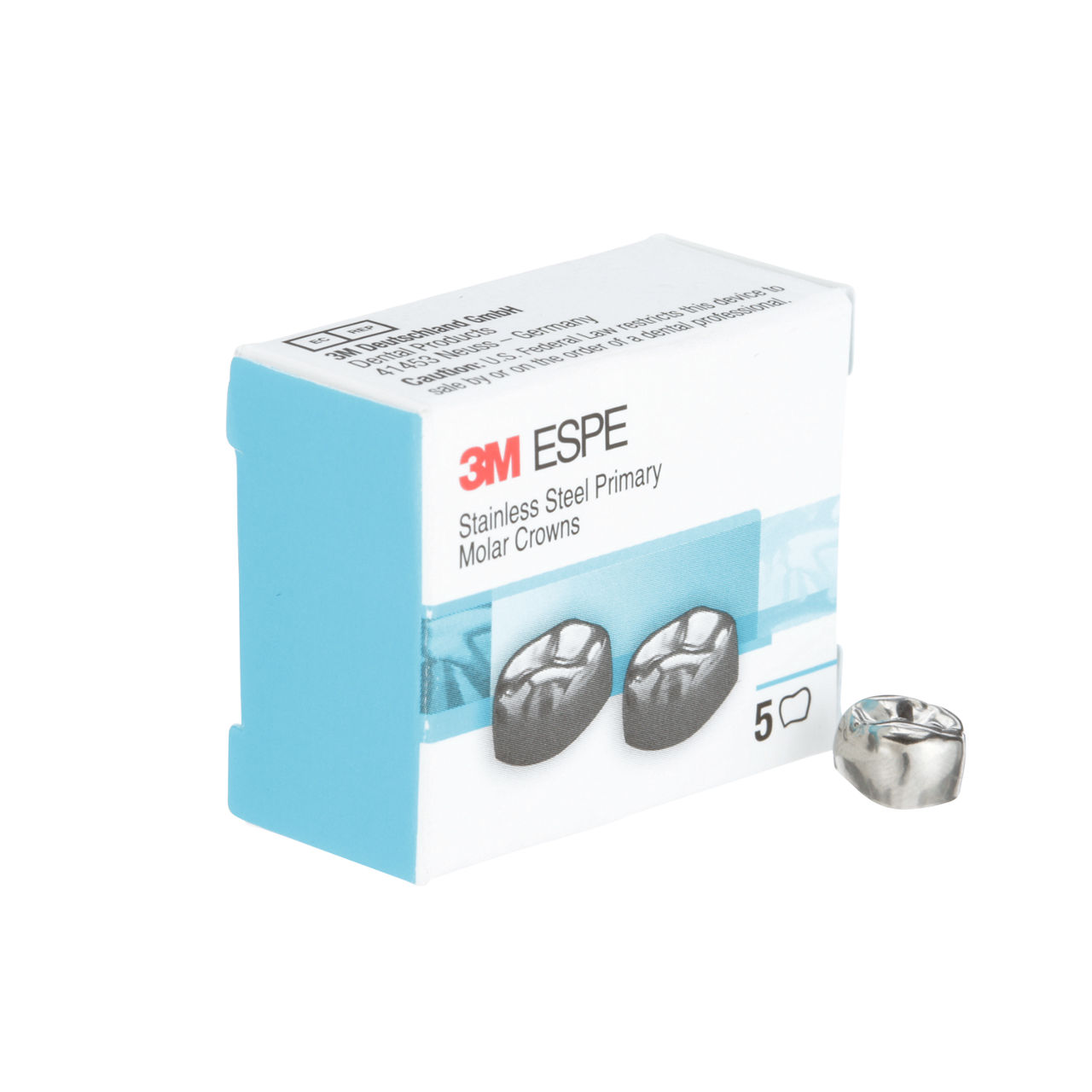 3M ESPE Stainless Steel First Primary Molar Replacement Crown, D-UR4, upper right