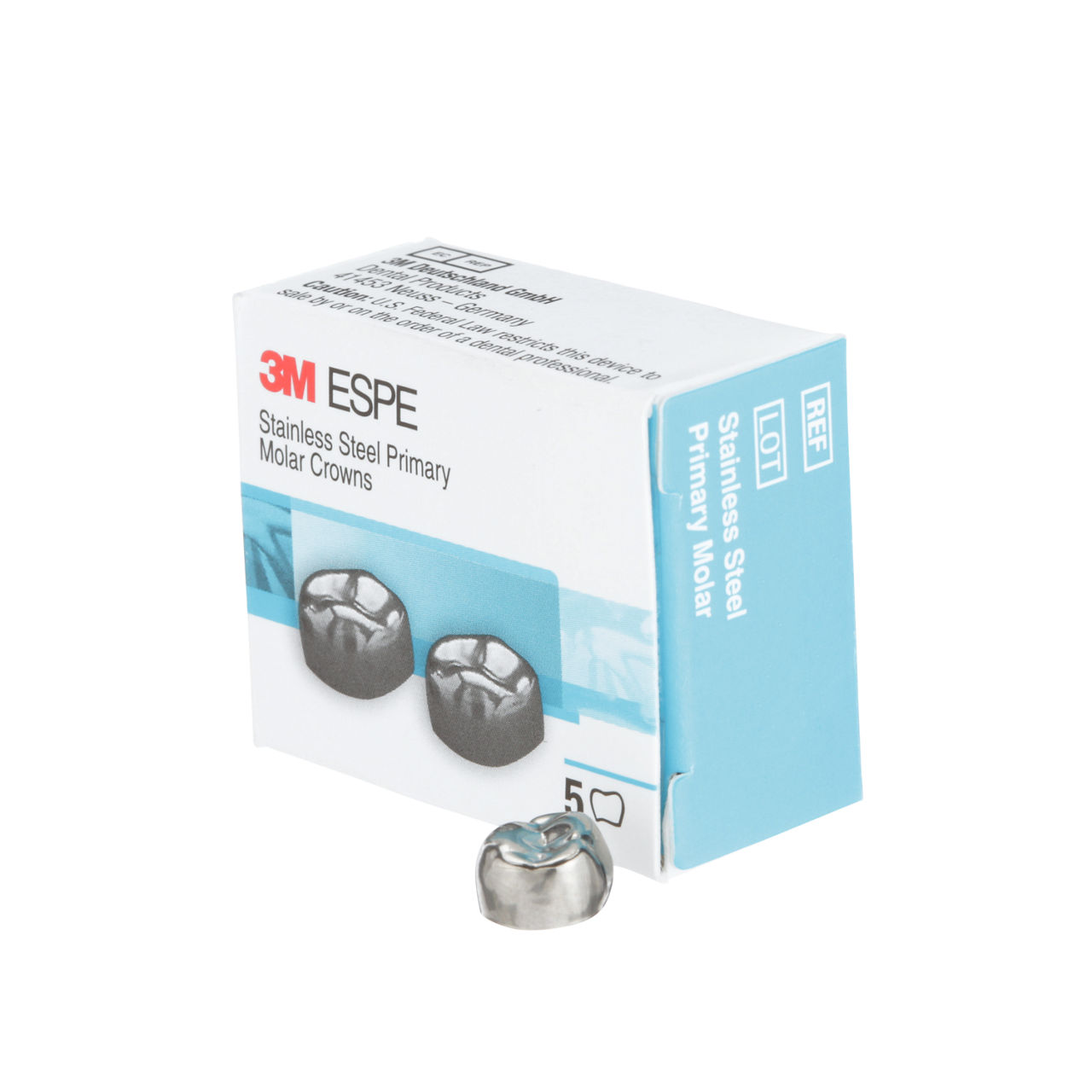 3M ESPE Stainless Steel First Primary Molar Replacement Crown, D-UR4, upper right