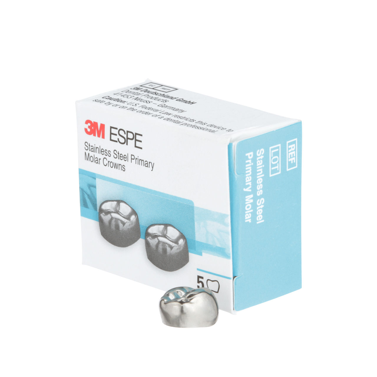 3M ESPE Stainless Steel First Primary Molar Replacement Crown, D-UR-5, upper right