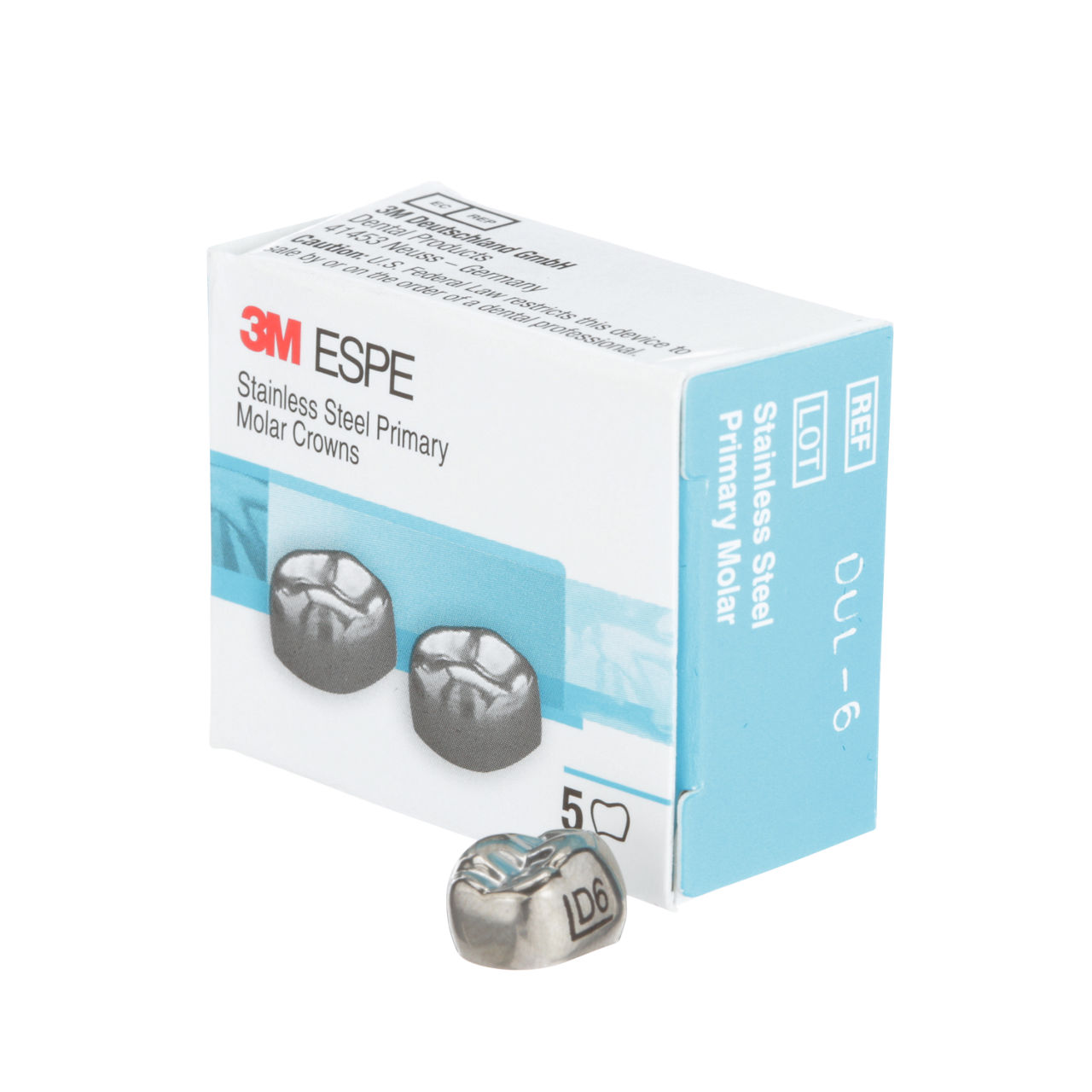 3M™ ESPE Stainless Steel Crowns for Primary Molars Refill, DUL-6
