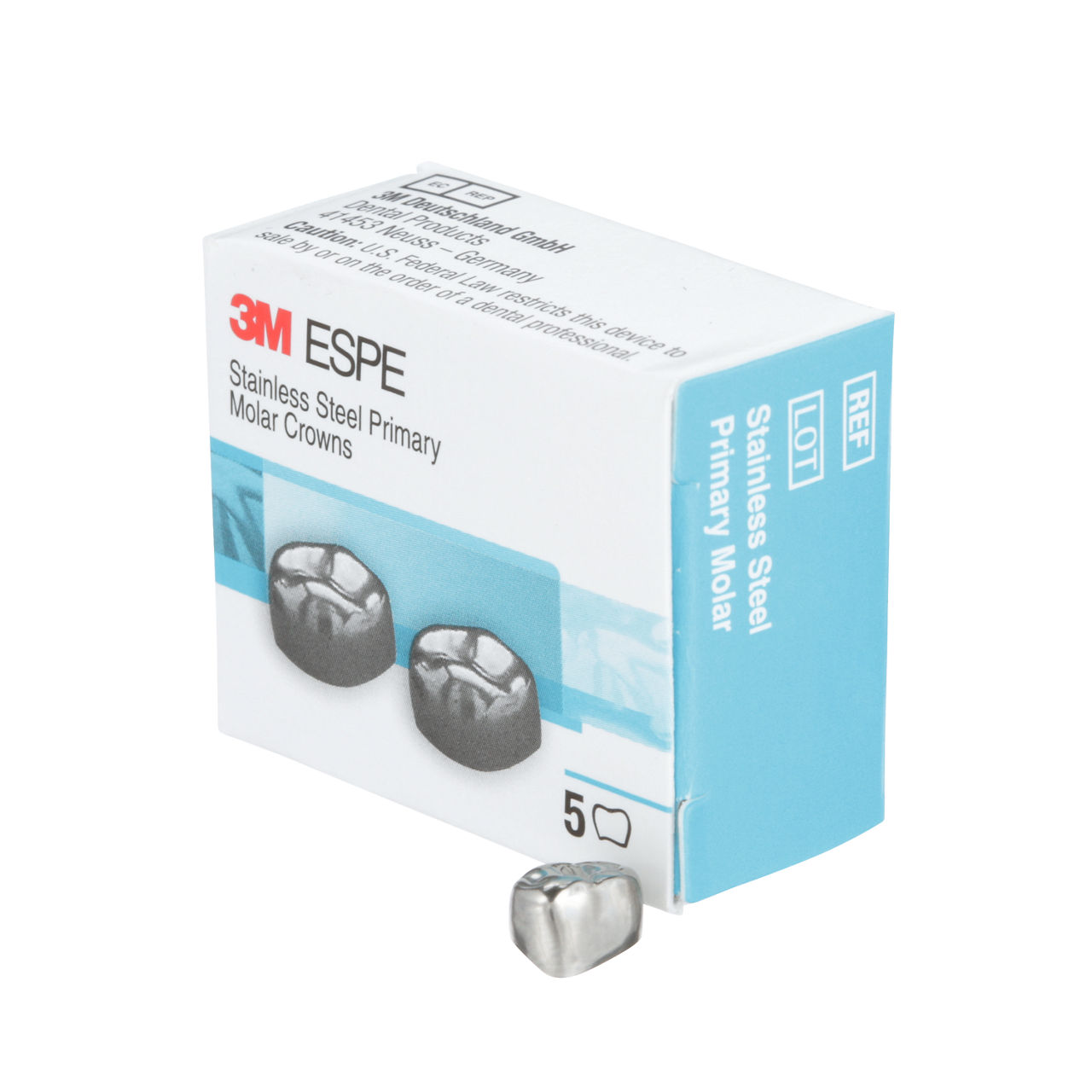 3M ESPE Stainless Steel First Primary Molar Replacement Crown, D-LR-2, lower right