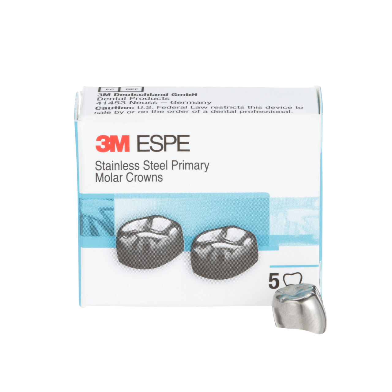 3M™ ESPE™ Stainless Steel Primary Molar Crowns, D-LR-6, Lower RightFirst Primary Molar, Size 6, 5 Crowns