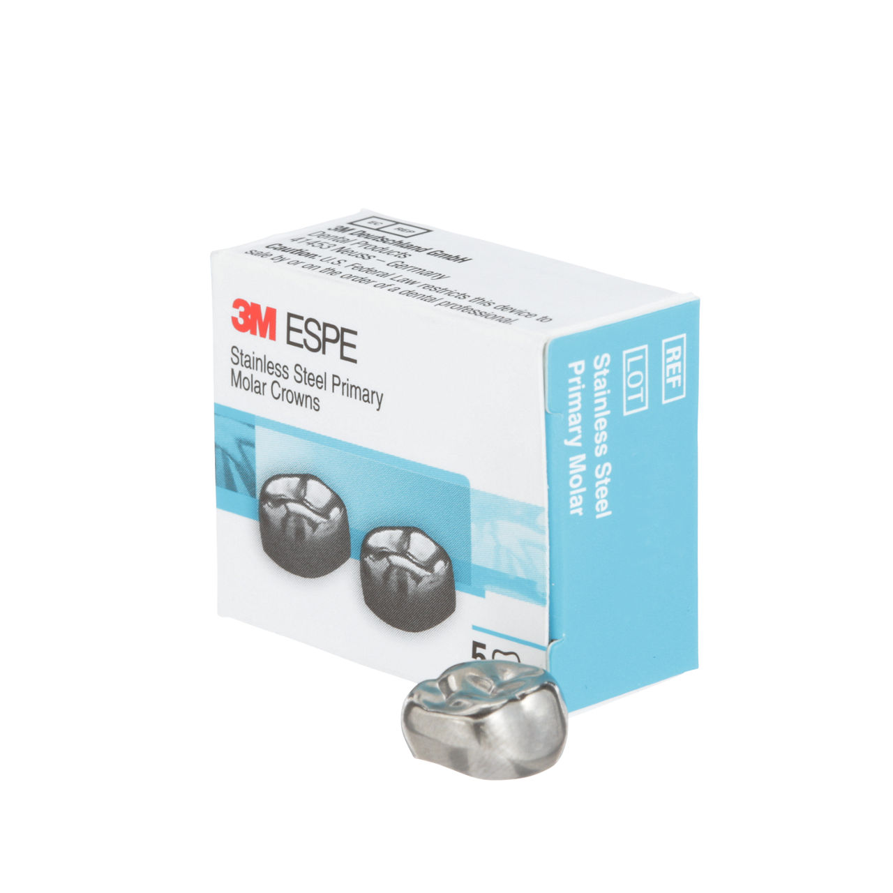 3M ESPE Stainless Steel Second Primary Molar Replacement Crown, E-UR-5, upper right