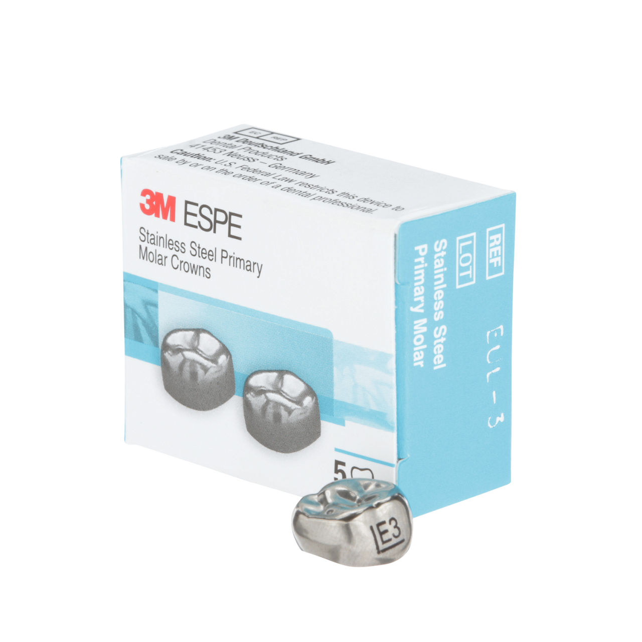 3M™ ESPE Stainless Steel Crowns for Primary Molars Refill, EUL-3