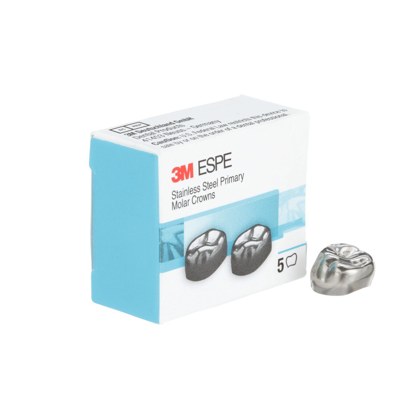 3M ESPE Stainless Stl Crowns for Prmry Molrs Refill, EUL-5, 5/bx
